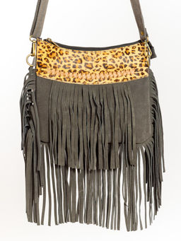Сумка замшевая с бахромой через плечо №1134/2