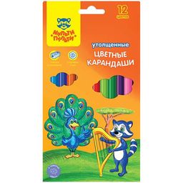 Карандаши Мульти-Пульти "Енот в саванне" 12цв., утолщенные (СР_11500)