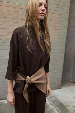 HIGH NECK PIQU_ T-SHIRT