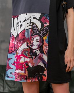 Платье из футера с принтом PPN001 - Sahar art lab фото 4