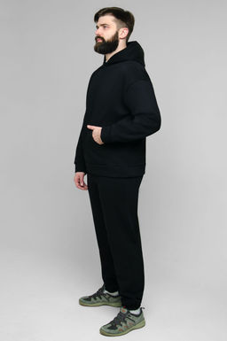 Арт. 69104 Костюм с брюками мужской с начесом 50-56 (4 шт) Цвет:Чёрный