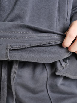 Толстовка на молнии с капюшоном 22-7640 серый - Mini maxi фото 34