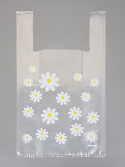 Цена за 20 шт. Пакет подарочный полиэтиленовый, с боковой складкой «Ромашки», 32×52+16 см ± 5%, 60 мкм