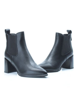 01-PCT169-1 BLACK Ботинки Челси демисезонные женские (натуральная кожа, байка) - Фабричный китай фото 11