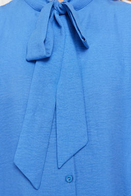 TRENDYOLMILLA Ekru Yakada Fular Detayl? Regular Normal Kal?p Dokuma Gomlek TWOSS21GO0098  фото 5