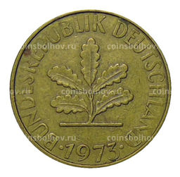 Монета 10 пфеннигов 1973 года J Германия