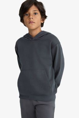 Basic D_z Kap__onlu Okul Sweatshirt Erkek _ocuk - Defacto фото 4