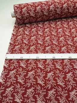 Теплый хлопок "Осенние травы" цв.насыщенный красно-терракотовый, ш.1.5м, хлопок-100%, 160гр/м.кв