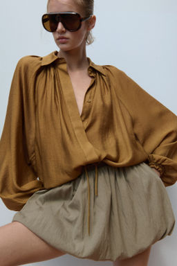 Camisa oversize con cordones de ajuste - H&m фото 4