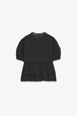 ZW COLLECTION ROMANTIC EMBROIDERED BLOUSE - Zara фото 13