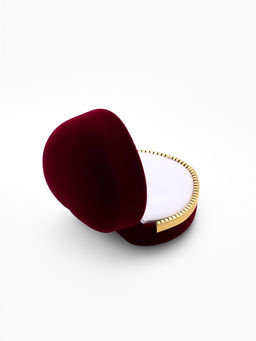 Футляр под кольцо, серьги Сердце, бархатный, 4?5 см, бордовый с золотом