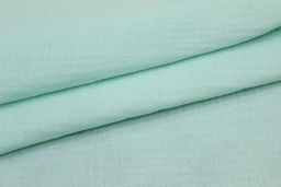 Муслин двухслойный с эффектом жатости цв.Нежная мята, ш.1.4м, хлопок-100%, 110гр/м.кв - Купава фото 3