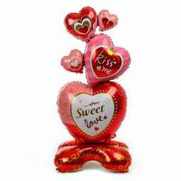 Воздушный шар фольгированный 61" «Сердца для любимой», на подставке