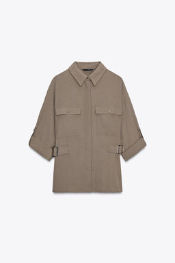 SAFARI SHIRT WITH SIDE BUCKLES - Zara фото 7