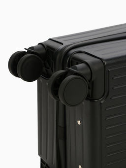 Чемодан на колёсах маленький 44 л (S), на молнии, кодовый замок, 4 колеса, чёрный