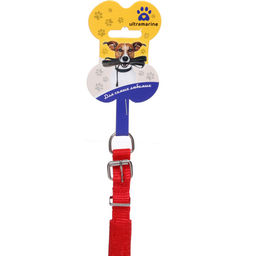 Цена за 6 шт. Ошейник для собак однотонный "ЗООЛЕНД БРО", цвет красный, 1,5*43см (бирка)