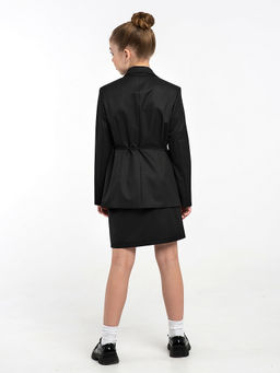 Черный школьный жакет для девочки Mooriposh, модель 0727 фото 8
