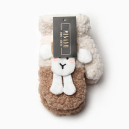 Варежки подростковые MINAKU Барашка двухцветные 24 см цвет коричневый  фото 4