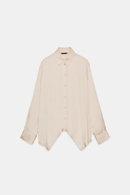 ASYMMETRIC HEM SATIN SHIRT - Zara фото 5