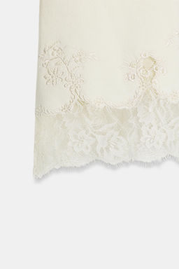 BEADED LACE KNIT MIDI SKIRT