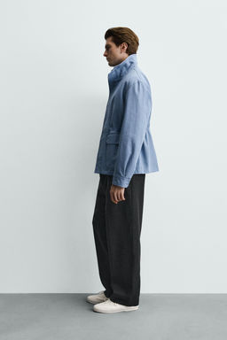 CAZADORA REGULAR FIT ALGOD?N LAVADO / Azul claro - Zara фото 4