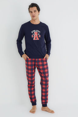 TRENDYOL MAN Lacivert Regular Fit Ekose Orme Pijama Tak?m? TMNAW25PT00060 - Trendyolmilla фото 3