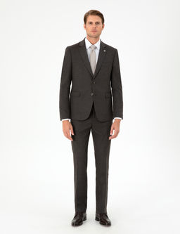 Kahverengi Slim Fit Tak_m Elbise