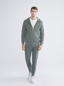 Kap??onlu Uzun Kollu Erkek Fermuarl? Sweatshirt