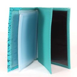 Обложка для авто+паспорт-Croco-ВП-105 натуральная кожа бирюза кайман/бирюза флотер (72/110) 239912  фото 3