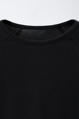 CAMISETA MANGA RANGL?N CON MODAL / Antracita oscuro - Zara фото 3