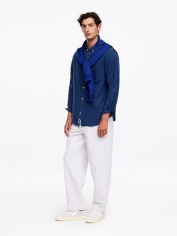 Camisa de lino holgada - H&m фото 8