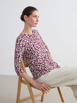 Bisiklet Yaka ?i?ekli Bluz