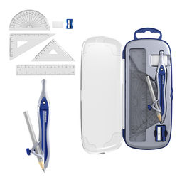 АКЦИЯ Цена за 1 шт. Готовальня ErichKrause Classic, 7 предметов, пенал, синий