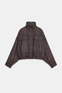 HERRINGBONE BALLOON BOMBER JACKET - Zara фото 10