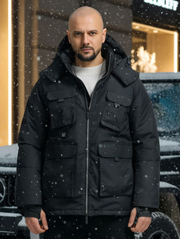 Куртка - жилетка трансформер с подогревом 2 в 1 мужская зимняя черного цвета 6668Ch - Mtforce фото 38