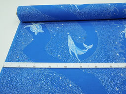 Вафельное полотно Морские обитатели цв.лазурный, ш.1.5м, хлопок-100%, 150гр/м.кв - Купава фото 7