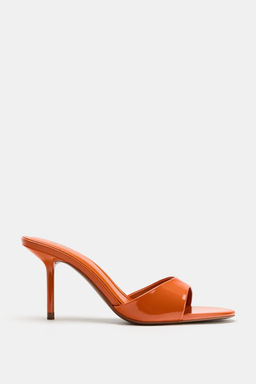 SANDALIA TAC?N EFECTO ACHAROLADO / Naranja - Zara фото 4