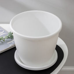 Горшок для цветов с поддоном «Альтернатива. Афина», 5.5 л, пластиковый, белый