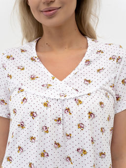 Сорочка хлопок 100%,бело-бордовая - Binita фото 3