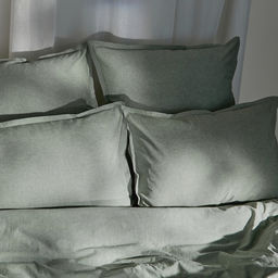 Наволочка SL Home «Деним», 70×70+2 см, оливковая, жатый хлопок