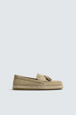 MOCAS?N PIEL CASUAL BORLAS / Blanco Crudo - Zara фото 4