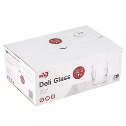 Стакан стеклянный "Рассвет" 350мл, д8,5см, h9,4см, основание 7,6см, набор 6шт, в коробке, "Дели Гласс (Deli Glass)" (Китай)