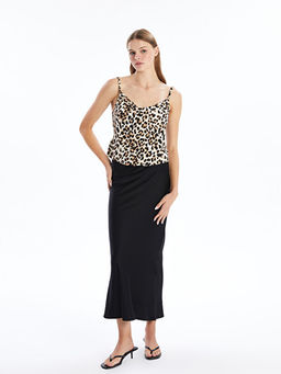 D?k?ml? Yaka Leopar Desenli Kad?n Bluz