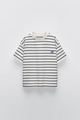 STRIPED EMBROIDERED T-SHIRT