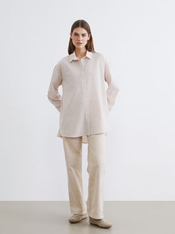 ?izgili Oversize Poplin Kad?n G?mlek Tunik