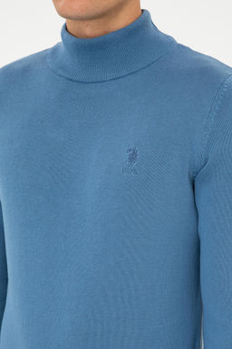 Erkek Slim Fit Yar_m Bal_k__ Yaka Saks Basic Kazak - U.s. polo assn фото 7