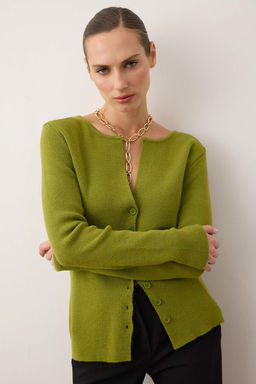 Yag Yesil Premium Iplik/Ozel Iplik Fitted/Vucuda Oturan Yunlu Triko H?rka TWOAW26HI00046