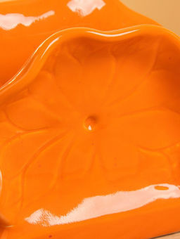 Салфетница «Цветок», 12×5×10 см, керамика, оранжевая