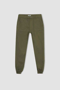 Брюки Jogger стандартной посадки из габардина длиной до щиколотки, 100% хлопок - Defacto фото 8