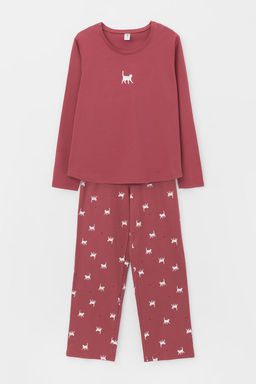 КБ 2820/шоколадный десерт,кошечки пижама для дев